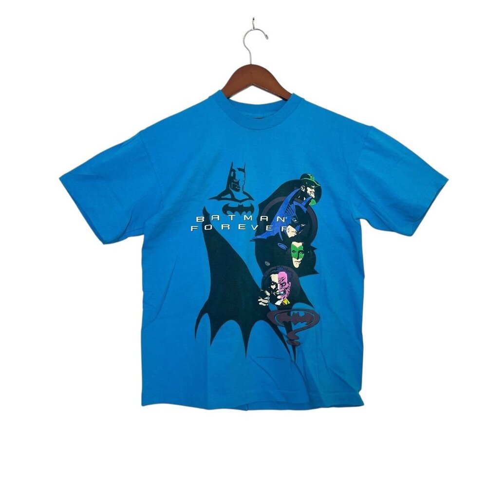 Vintage 1995 Batman Forever DC Comics Single Stitch Blue T-Shirt Youth XL
